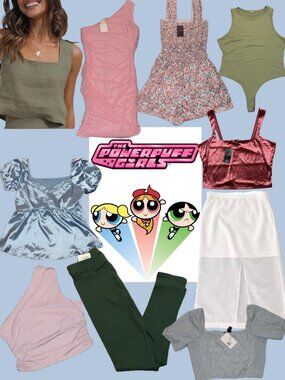 NWT (LARGE) Powerpuff Girls Inspired 10 pc Clothing Bundle, Pink, Green, Blue